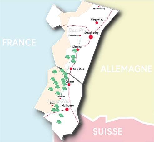 Lage des Elsass in Frankreich