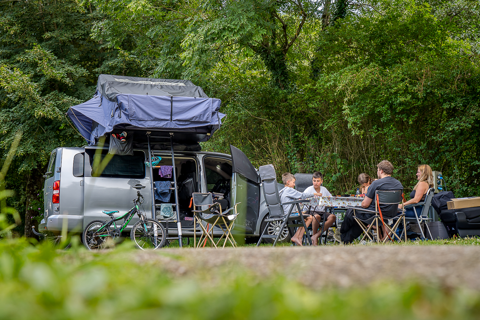 Wohnmobilstellplatz auf dem Camping de la Doller im Elsass