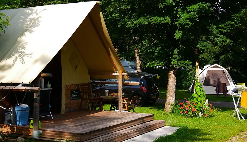 Ongewone accommodatie op camping Doller in de Elzas