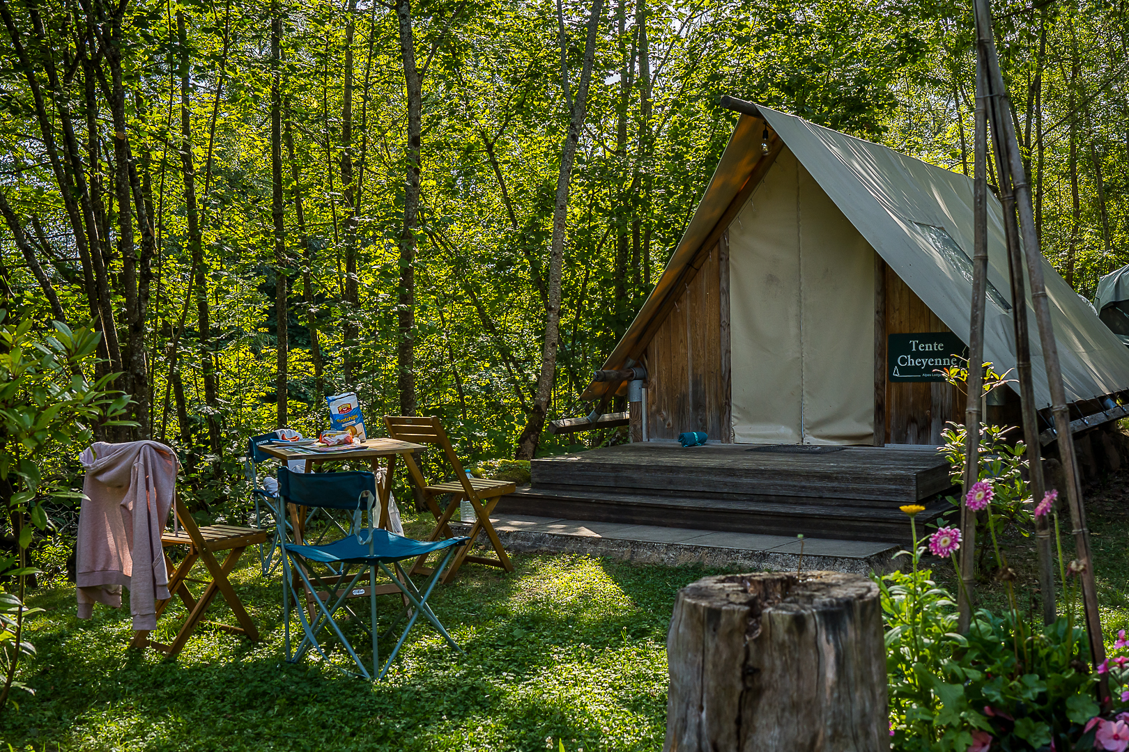 Unusual accommodation at the Doller campsite in Alsace