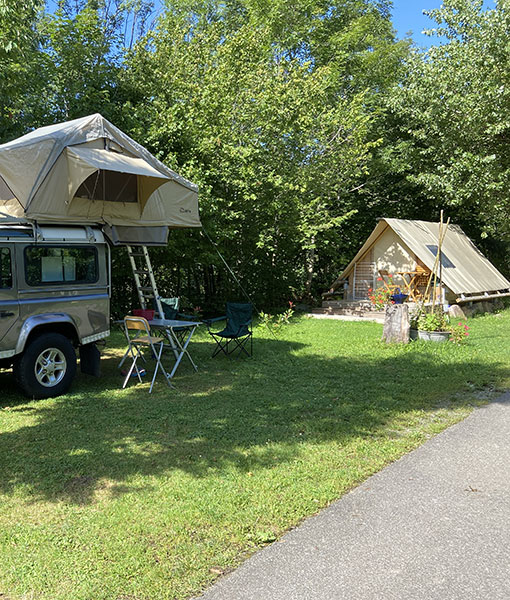 Camping site for motor homes at the Doller campsite in Alsace