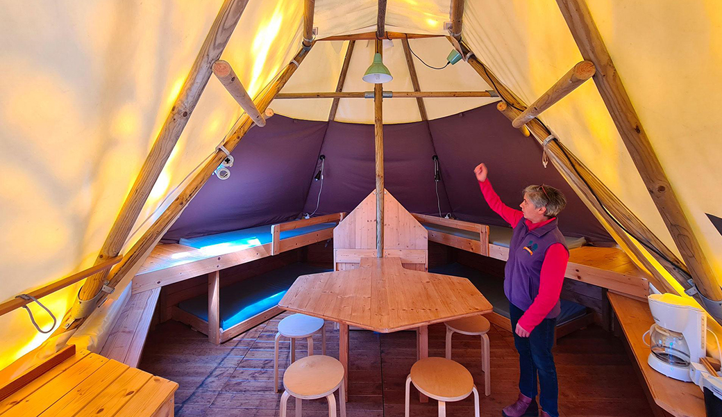 Innen Innen ungewöhnliche Unterkunft, Camping Labaroche im Elsass