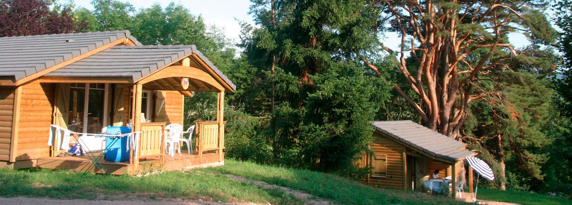 Chalets of the nature campsite in Alsace Lefébure in Orbey