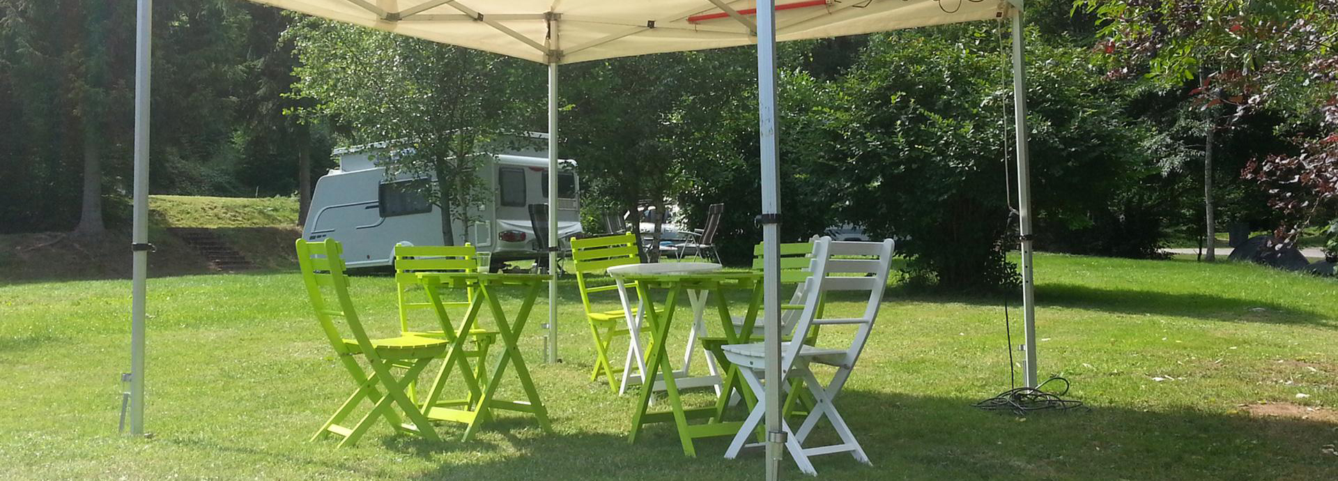 Stellplatz für Wohnmobile, vom Campingplatz les reflets du Mont Saint Odile im Elsass