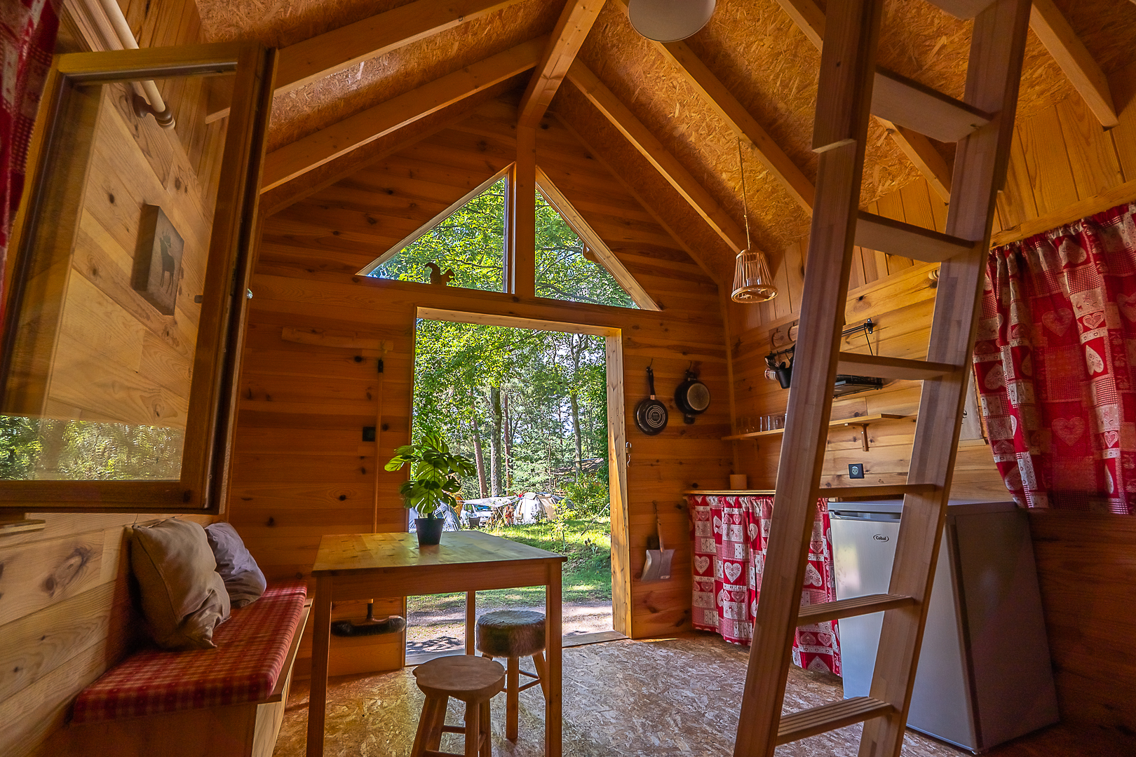 Trapper's hut of the nature campsite in Alsace Osenbach