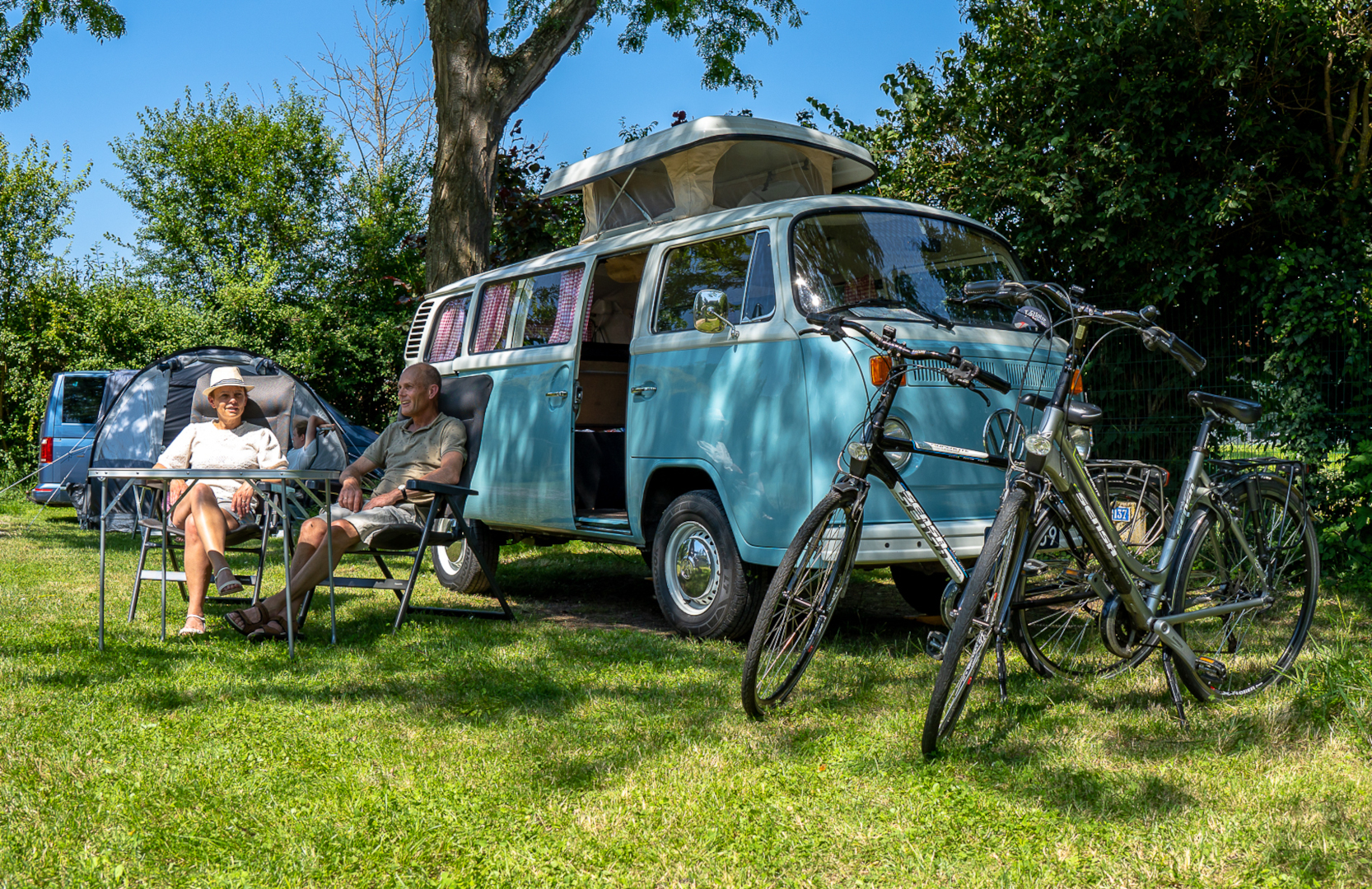 Tentplaats op camping Pierre de Coubertin in de Elzas